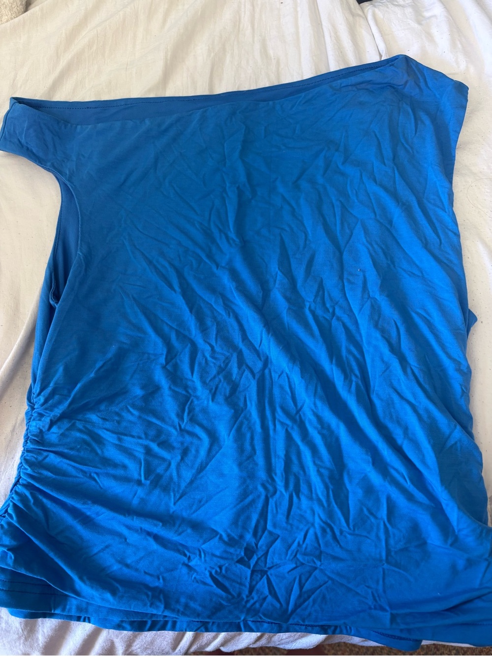 Bright Blue One-Shoulder Tank Top